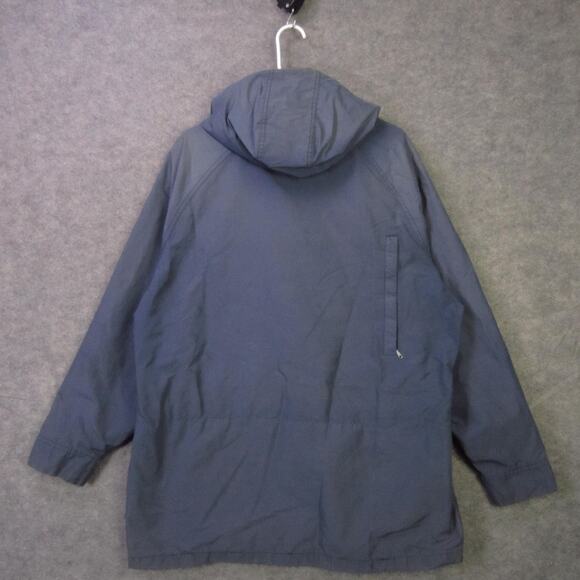 Vintage Woolrich Jacket Mens Large Blue Hooded Parka Field Coat Pockets 90s - Picture 7 of 11